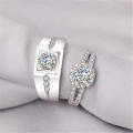 Pair Ring  Wedding Ring One Carat  Plated Ring Couple Pair Ring Wedding Props Square. 