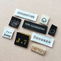 1000 s/lot Custom Brand Name Clothing Woven Label Garment Fabric Label with Logo 2x5cm End Fold/Center Fold Hight Quality. 