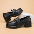 【FOOT SOFA】High Quality Soft Loafers Korean Trendy Leather Women Mary Jane Shoes Girls School Lolita Shoes College Round Toe Loafers for Women Flats. 
