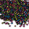 20 pieces Random Letter Beads black for bracelets and diys. 