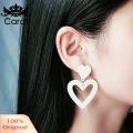 Carat Pendant Earrings 1 Pair Hollow-out Love Heart Dangle Earrings Fashion Candy-col d Acrylic Lightweight Double Heart Drop Earrings Valentine's Day Mother's Day Jewelry Gift Heart Earrings. 