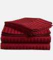 Egyptian Cotton Striped Bedsheets Maroon Colour. 
