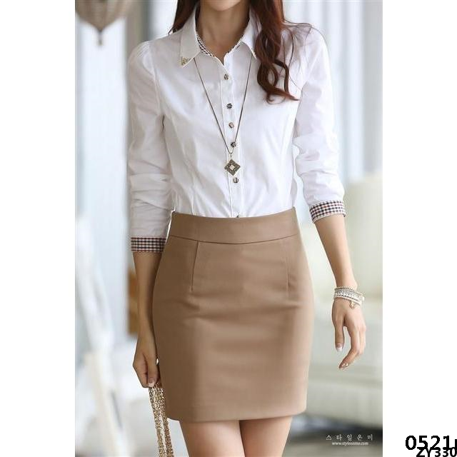 Wear Spring and Autumn Formal Wear Women's Wear Long Sleeve Korean Edition New Student Professional Shirt Plus Size White Cargo Pants OL Women's Bottom Shirt