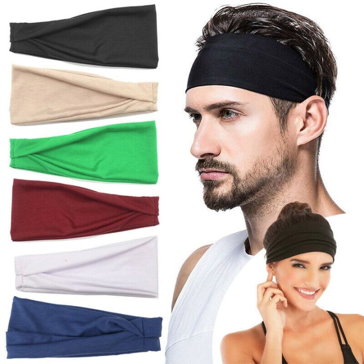 Wide Headband Sweatband Stretch Elastic Sport Yoga Running Solid Hairband