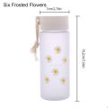 Water Bottle Small Daisy Transparent Plastic Frosted Water Bottle with Portable. 