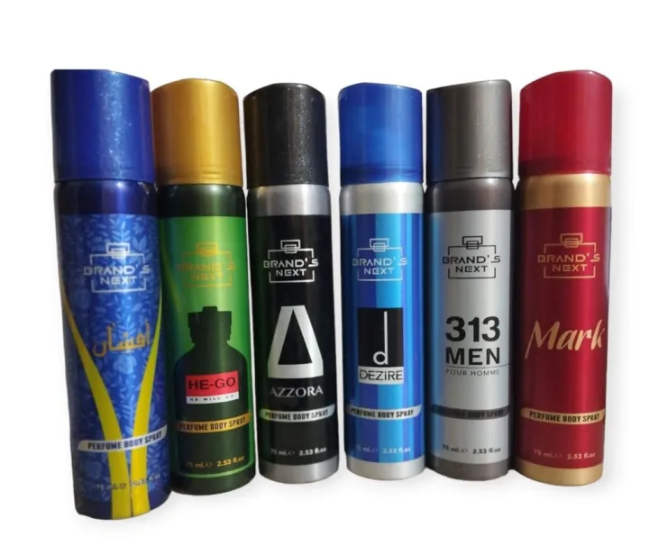 Pack of 6 - Body Spray For Men Women - 75 ml Each