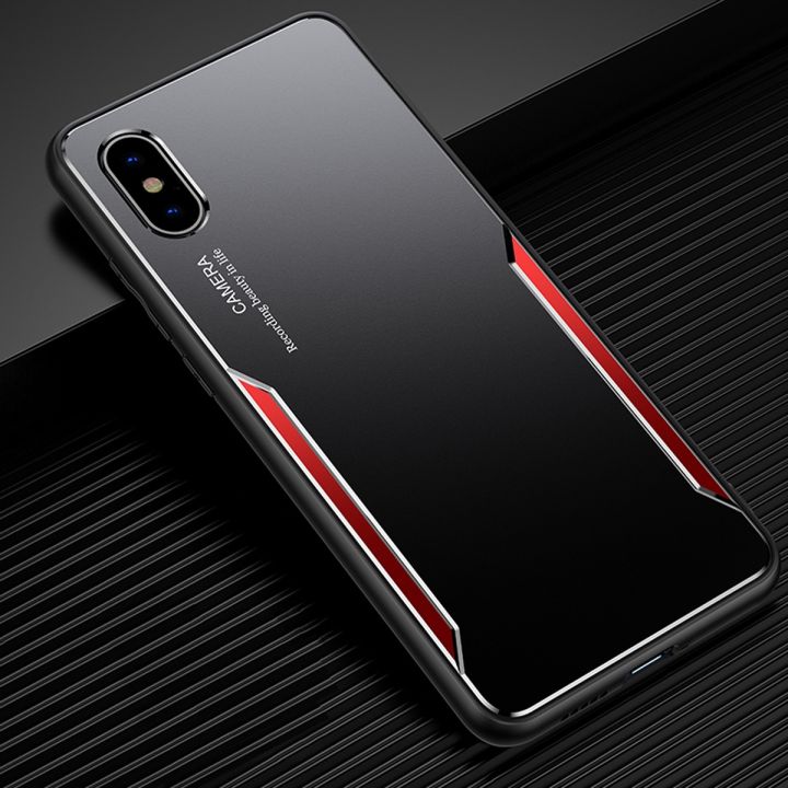 For iPhone X/iPhone XS Electroplated Metal Back Panel Soft TPU