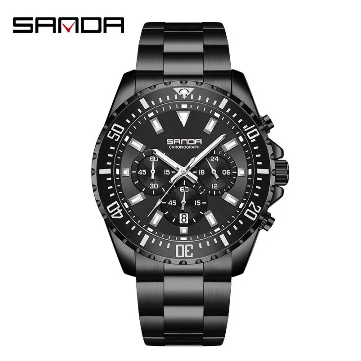 Sanda%20Steel%20Belt%20Calendar%20Men's%20Watch%20Personalized%20Quartz%20Three%20Eye%20Six%20Needle%20Green%20Water%20Ghost%20Fluorescent%20Watch%205306%20-%20Image%205