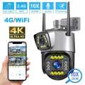 4G Sim Camera 4K Dual Lens Outdoor Wireless Motion Detection Security Alarm. 