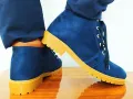 Ankle Boots Style Men’s & Women’s Travel Safety Fashion Casual Blue Color Lace Shoes. 