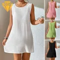 Women Swim Cover-up Sun Protection Beach Dress Backless Sleeveless Bikini Cover-up for Women Elastic Waist Swim Cover-up. 
