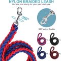 Dog Leash with Adjustable Collar Dog Leash for Walking, Running, Hiking, Nylon Rope Braided Dog Training Leash. 