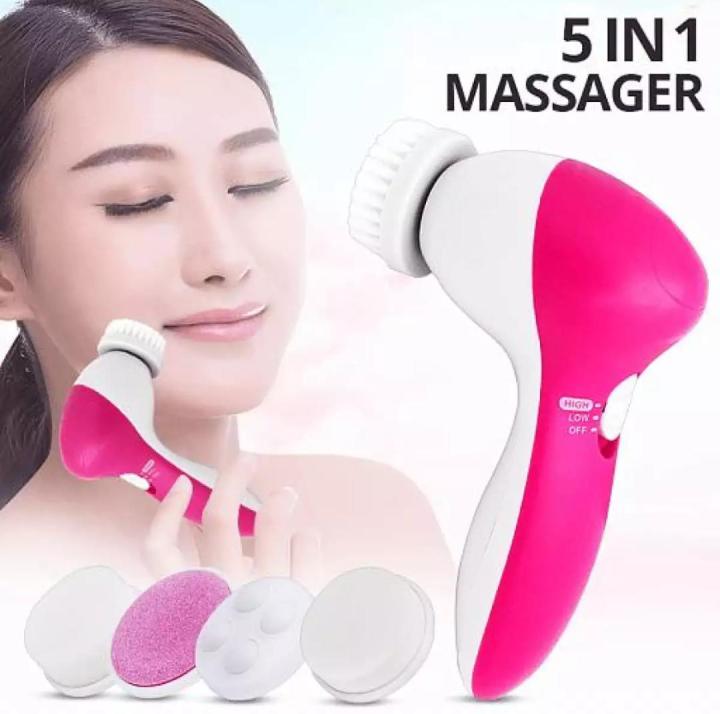 5 in 1 Electric Facial Brush Washing Face Cleansing Massager Machine Silicone Skin Beauty Makeup Cleanser Remover device Sets