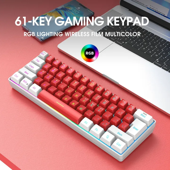 HXSJ%2061%20Key%20Thin%20Film%20Keyboard%20With%20White%20And%20Red%20Design%20Mini%20Game%20Keyboard%20Simple%20Mechanical%20Feels%20-%20Image%203