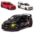 1:32 HONDA CIVIC TYPE-R Alloy Car Model Diecasts & Toy Vehicles Metal Sports Car Sound and Light Collection Gift. 