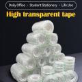 1Roll Transparent Tape Refill 0.8/1.2/1.8CM Clear Tape Refills for Dispenser Invisible Tapes for Office Home School Supplies. 