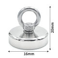 Super Strong Fishing Magnet Hooks N52 Heavy Magnet with Countersunk Hole Eyebolt 16-90mm Salvage Searcher Magnets. 