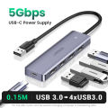 UGREEN 4-Port USB 3.0 Hub Ultra Slim High-Speed USB Splitter Portable Extension Data Hub Compatible for MacBook Mac Pro/mini Surface Pro XPS PS4 Xbox One Flash Drive HDD. 