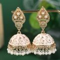 Vintage Ethnic Simulated Pearl Tassel Earrings 2022 Gypsy Antique Gold Color Fashion Women Indian Earrings Jhumka Jewelry. 