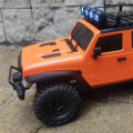 (GGBR)-Universal Roof Racks Luggage Carrier Car Frame with LED Light for 1/18 C8801 RC Crawler Car Parts Round Lamp. 