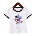 New Funny Cute Ballet Girl Cartoon Print Kids Tshirt Girls Summer Fashion Kawaii Clothes T-Shirt Girls Short Sleeve T Shirt. 