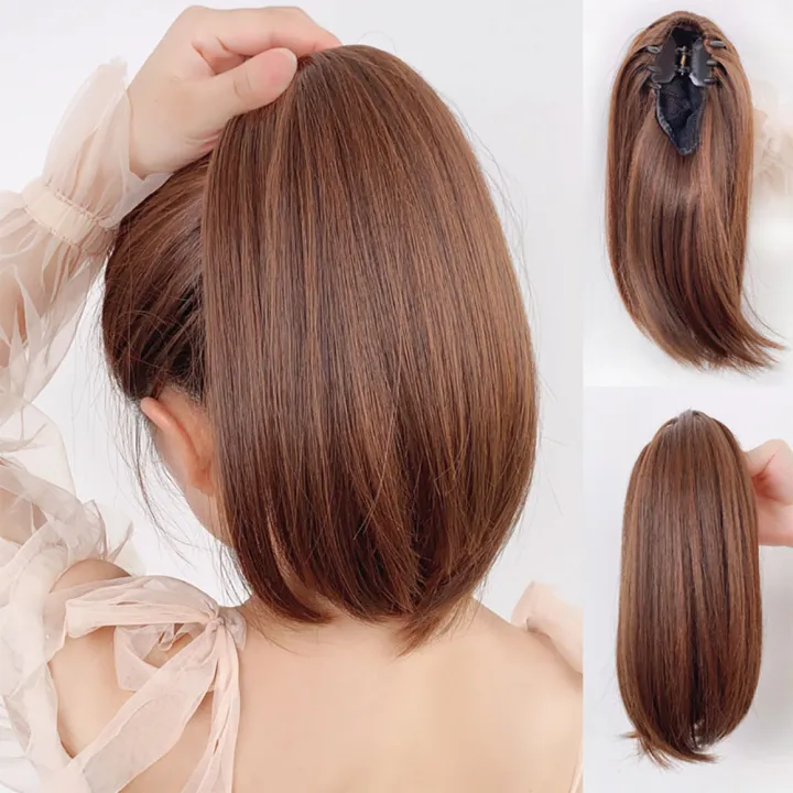 JM Wig Ponytail Women's Micro Curled Inner Buckle Short Hair Clip Ponytail Braid Simulation Hair Strap High Ponytail Wig Braid