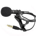 Portable Mini Lavalier Mic 3.5mm Jack Tie Clip Microphones Smart Phone Recording PC Clip-on Lapel For Speaking Singing Speech. 