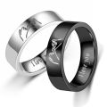 Stainless Steel Rings - WoSilver Color -Romatic I Love You Wedding Couple Ring-Valentine's Day Anniversary Gift. 