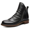 【BestGO】Men 'S Ankle Boots Tassel Zip Chelsea Booties Winter Warm Flat Heel Slip On Shoes. 