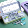 【HOT】 7Pcs/Set Kids Rulers Compass With Metal Box Mathematical Compass Geometry Maths Drawing Tool Stationery School Supplies. 