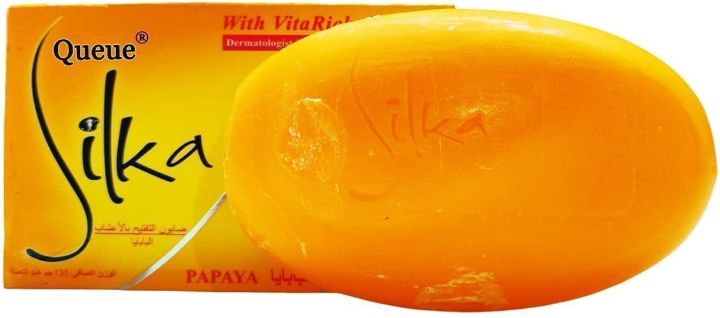 Silka%20Papaya%20Whitening%20Soap%20135g%20%E2%80%93%20Original%20Skin%20Brightening%20&%20Lightening%20Soap%20with%20Natural%20Papaya%20Extract%20%7C%20Removes%20Dead%20Skin%20Cells%20%7C%20Moisturizing%20Herbal%20Soap%20for%20All%20Skin%20Types%20-%20Image%204