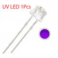 1/5/10/20/30/40/50/100 PCS 5mm Straw Hat UV Purple Light Wide Angle Ultraviolet 395nm - 400nm Transparent 5 mm 20mA 3V Light-Emitting Diode LED Lamp. 