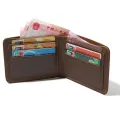 【ZIME】 Casual  Handmade Men Wallet Original  Cow Leather Purse Small Horizontal Bifold Wallet for Men. 
