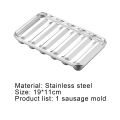 Sausage Mould 6 Grids Steamable Portable Stainless Steel Handmade Hot Dog Mold for Home. 