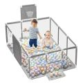 Baby Playpen Without Mattress  Children Toddler Kids Safety Fence Indoor Outdoor Play Pen Ocean color 30 Ball Pool Safety Barrier with Basket. 