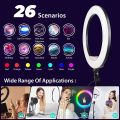 Portable MJ26 10'' RGB Desktop Soft LED Ring Light 16 RGB Colors with Mini Tripod Stand for Making You_Tube | Insta Reels | Photo-Shoot | Live Stream | Makeup Videos. 