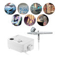 KOGEEK Multi-purpose Dual Action Airbrush Mini Air Compressor Set Gravity Feed Air Brush Kit for Art Painting Manicure Craft Cake Spray Model Air Brush Nail Tool Set 100-250V. 