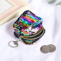 Sequins Coin purse for girls Shiny blue Purple Color-changing coin bag Mini wallet with sequins for Kids' accessories Fashion accessories Coin storage Keychain attachment Small gift. 