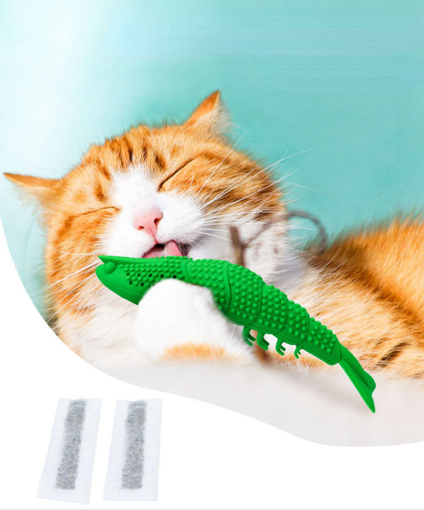 Cat Toothbrush Catnip Toy Interactive Rubber Care For Pet Kitten Crayfish-Shaped Chewing Durable Cat Toys
