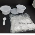 Yoghurt Cups with Lid Set of 100 Cups With/Without Spoons White. 
