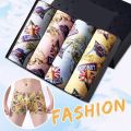 4pcs/set Mens Panties Seamless Printed Underpants Man Pack Shorts Boxers Underwear Mid-waist Male Fashion Boxer Large Size L-4XL. 