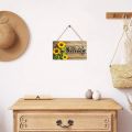 Wall Hanging Plaque Pastoral Style Sunflower Welcome Sign Lightweight Hanging Welcome Door Sign Rectangular Wooden Decoration Sign Office. 