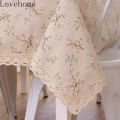 【ZOSR】Pastoral Style Lace Tablecloth 2 4 6 Seater Rectangular Dining Table Cloth Dustproof Round Table Cover. 
