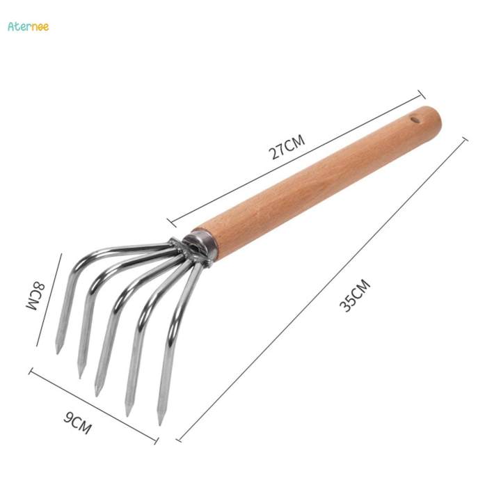 Hand%20Rake%20Garden%20Hand%20Rake%20Wooden%20Handle%20Gardening%20Tool%20for%20Patio%20Planting%20-%20Image%203