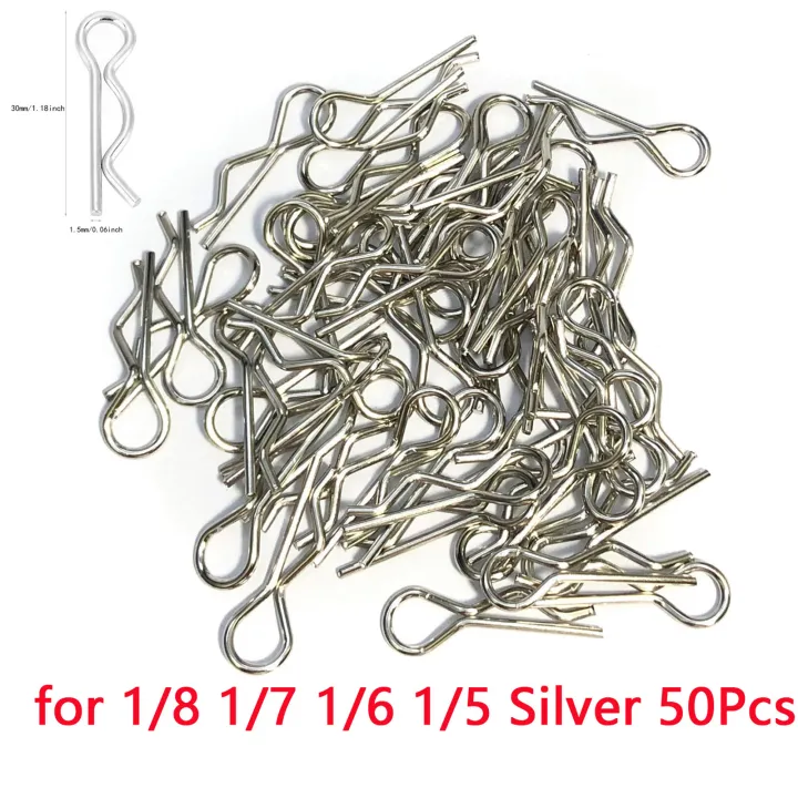 50pcs%201/8%201/10%201/12%201/14%201/16%201/18%20Rc%20Car%20Body%20R%20Clips%20Bodyshell%20Pin%20Metal%20Body%20Clip%20Pin%20Buggy%20Truck%20Accessories%20-%20Image%202