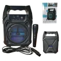 Greatnice (GTS – 1283) 6.5” HD Sonic Thunder Stereo Extra Bass Wireless Sound Speaker With FREE MIC with USB, Rechargeable Battery, Micro SD Function, FM Radio  (gts1283). 