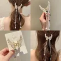 Butterfly Pearl Tassel Hairpin Korean Simple Side Clip Liu Haibian Clip Nicle. 