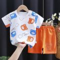 Girls' Children's Clothing Short Sleeve Shirt Summer New Suit One-Piece Pure Cotton Clothes Korean Style Baby Baby Boy. 
