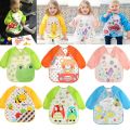 【HOT】 Cute Baby Bibs Waterproof Long Sleeve Apron Children Feeding Smock Bib Burp Painting Drawing Soft Toddler Clothing Bandana Bibs. 