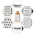 6-Sided Stainless Steel Multipurpose Grater and Slicer Wood Finish. 